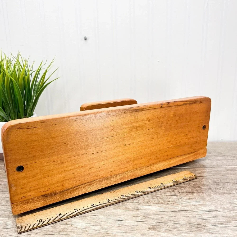 Vintage Wooden Napkin Holder:‎ Mid-Century Modern Table Decor